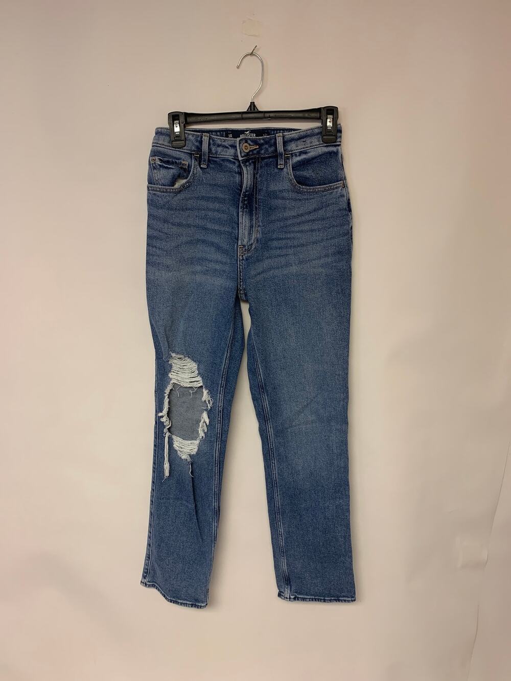 Hollister Jeans Ultra High Rise Straight Leg Distressed Vintage Edgy SZ 3R